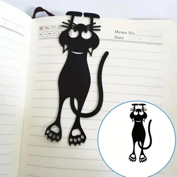 Kawaii Schwarze Katze Lesezeichen für Bücher 3D Kunststoff Stereo Tier Lesezeichen für Schüler Lehrer