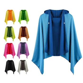 Kühlender Kapuzenumhang, super saugfähiger, übergroßer Kapuzenhandtuch-Wickel, 4-in-1 für Schwimmen, Strand