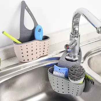 Hause Lagerung Ablauf Korb Küche Waschbecken Halter Einstellbare Seife Schwamm Shlf Hängen Ablauf Korb Tasche