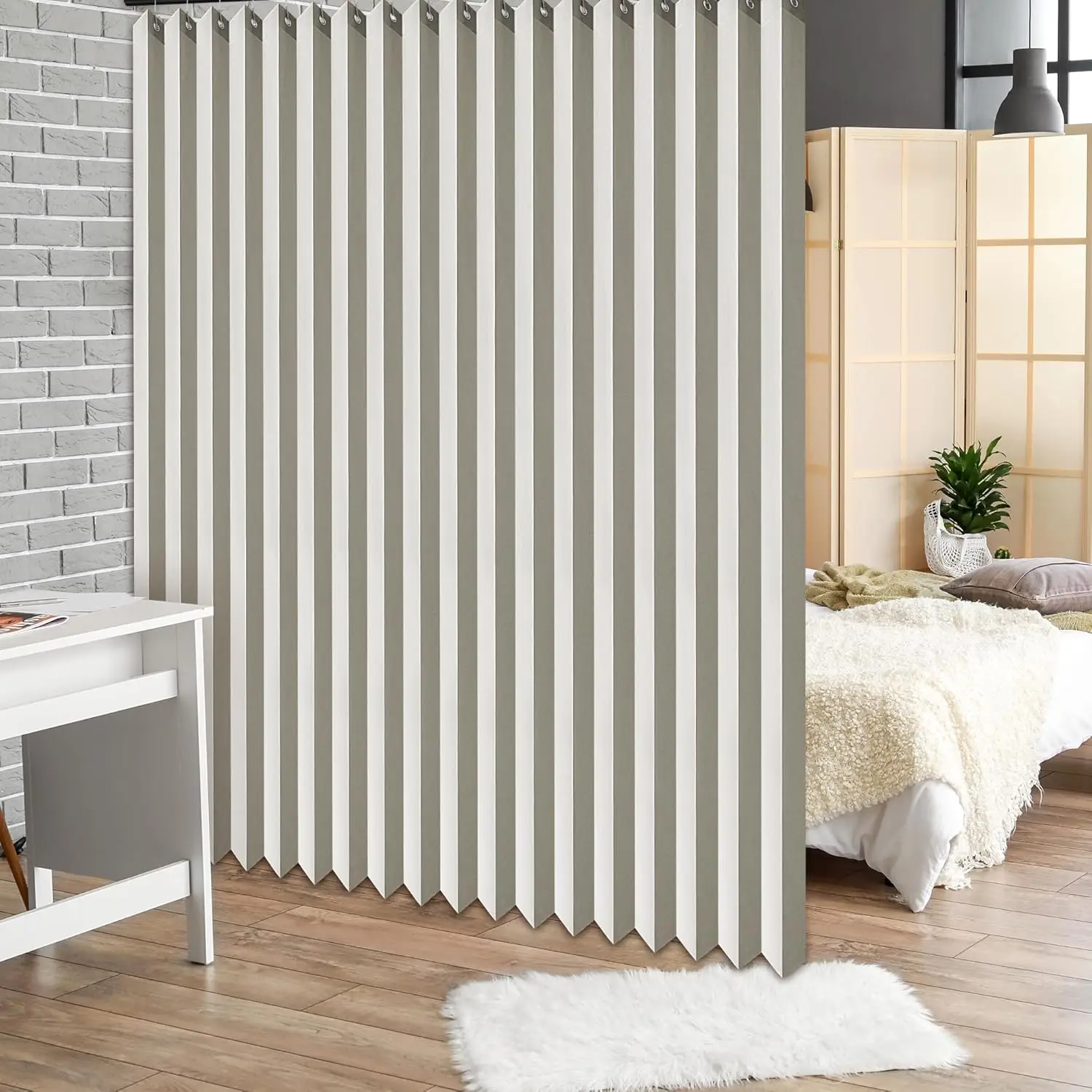 Extra großer Raumteilervorhang für Wohnzimmer, plissierter – Bild 6
