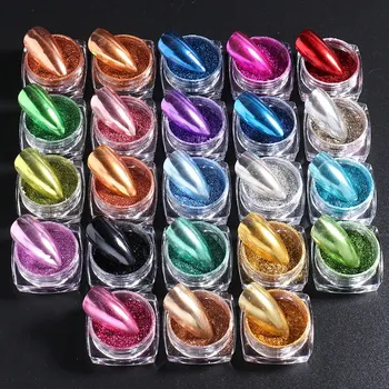 23 farben metallic chrom nagel puder set y2k magischer spiegel gold silber dekor reiben glitter pigment
