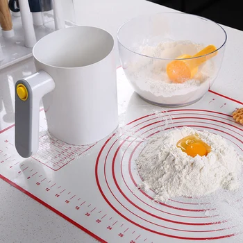 Handheld Zuckerzucker Pulver Elektrische Mehl Sieb Bildschirm Tasse Geformt Backen Mehl Sichter Küche Gebäck