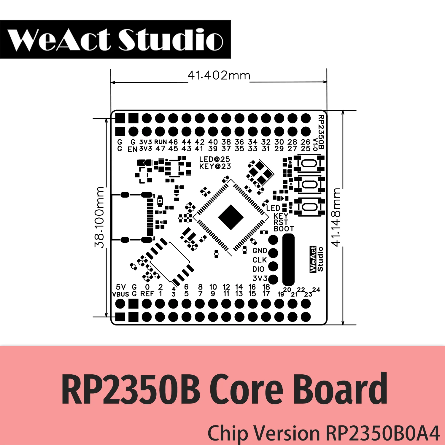 WeAct RP2350B Raspberry Pi RP2350B RISC-V Hazard3 520 KByte – Bild 6