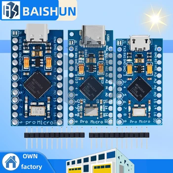 Pro Micro ATmega32U4 5V 16MHz Ersatz für ATmega328 für Arduino TYPE-C mit 2-reihigem Pin-Header für Leonardo