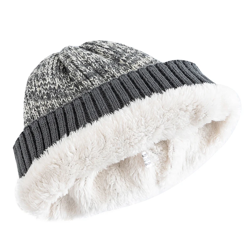 Neue Unisex Zwei-Ton Winter Hüte Hinzufügen Pelz Gefüttert – Bild 4