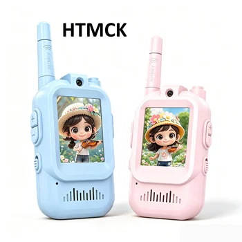 Kinder-Video-Walkie-Talkies mit USB-Ladefunktion für drinnen und draußen, hochauflösende (2 Stück)