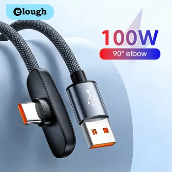 100W USB auf Typ-C Schnellladegerät 90 ° Elbow Datenkabel PD USB-C Super-Ladekabel für Samsung S23 S22 Huawei