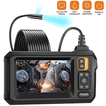 Industrielle Endoskopkamera 8 mm HD1080P 4,3-Zoll-IPS-Bildschirm 1080P Rohrinspektionskamera für Autoreparatur