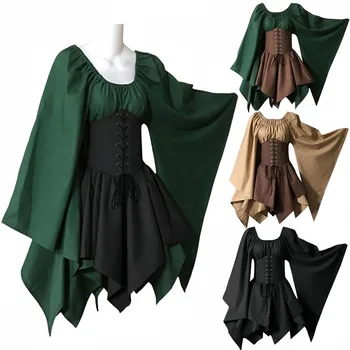 Mittelalterliches Kostüm für Damen, Renaissance, mittelalterliches Kleid, Feen-Elf, traditionelles irisches