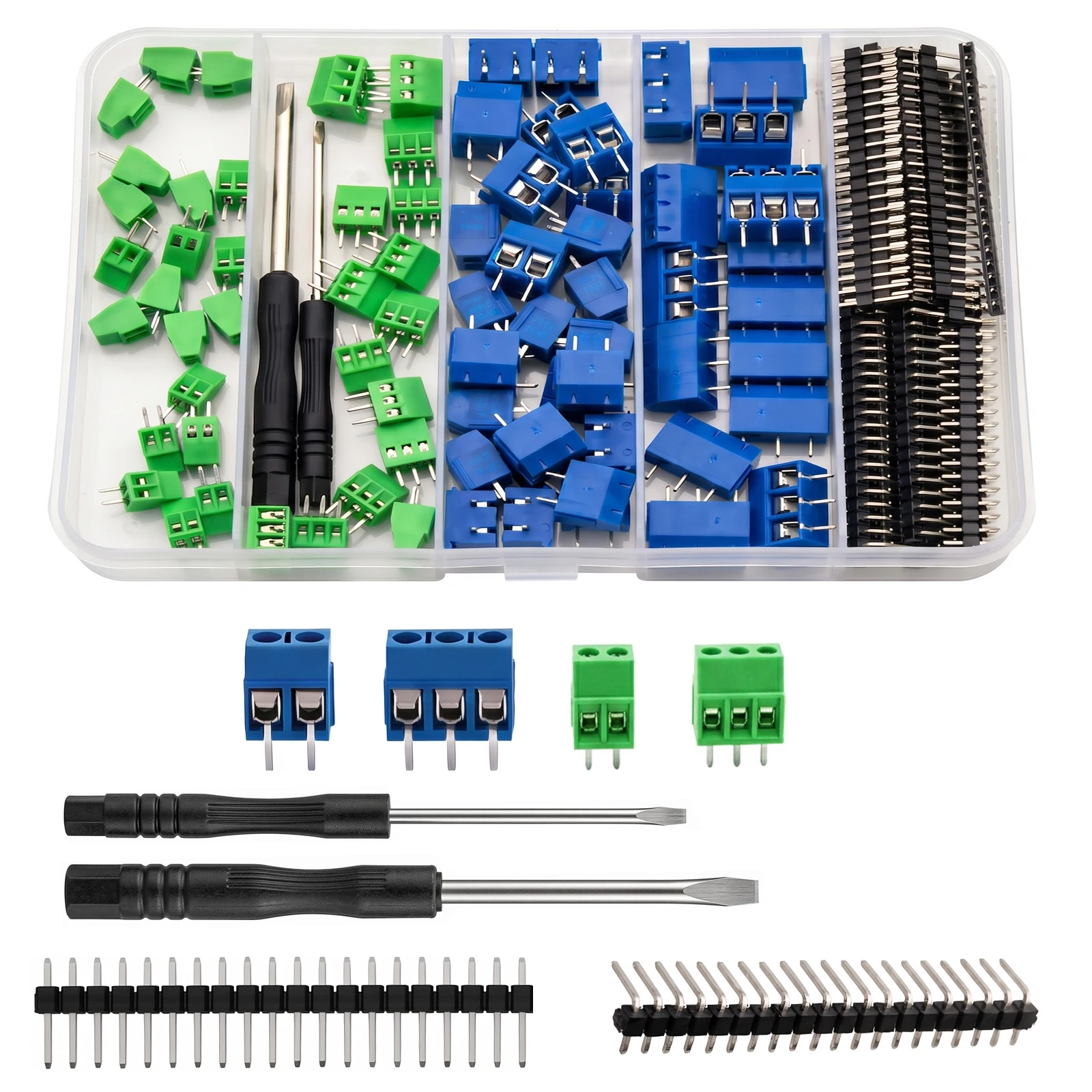 102-teiliges Schraubklemmen-Set, 2,54 mm & 5,08 mm Rastermaß
