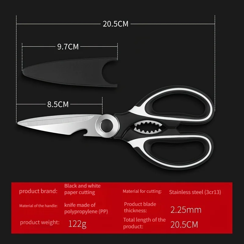 Multifunktionale Küchenschere Haushaltsschere zum Fisch- und – Bild 4