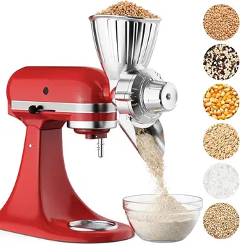 KitchenAid: Vollmetall-Getreidemühlen-Aufsatz, lebensmittelecht, für Standmixer - ideal für Weizen, Mais