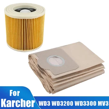 Karcher WD3 Premium WD3200 WD3300 MV3 A2004 A2054 Staubsauger Ersatzteile, Staubbeutel Hepa Filter Ersatzteile
