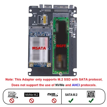 M.2 NGFF SSD MSATA-Protokoll zu seriellem Port Externe integrierte Festplattenbox Msata zu Sata 3 3.0
