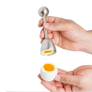 Edelstahl gekochte Ei Topper Shell Top Klopfer Öffner Küchen werkzeug Cutter Zubehör Gadget