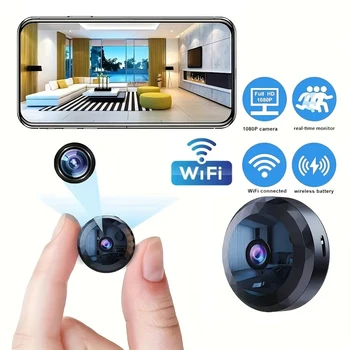 Mini WLAN-Kamera 1080P HD Kabellose Sicherheitskamera Sicherheitsschutz Sprach-Video-Überwachung