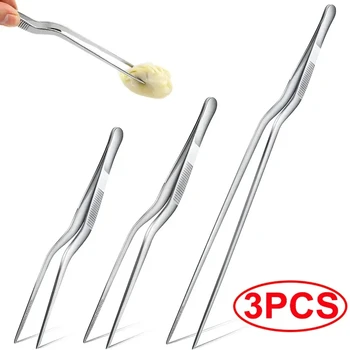 Küche Pinzette Utensil BBQ Pinzette Lebensmittel Clip Küche Bar Häuptling Tong Edelstahl Tragbare für Picknick