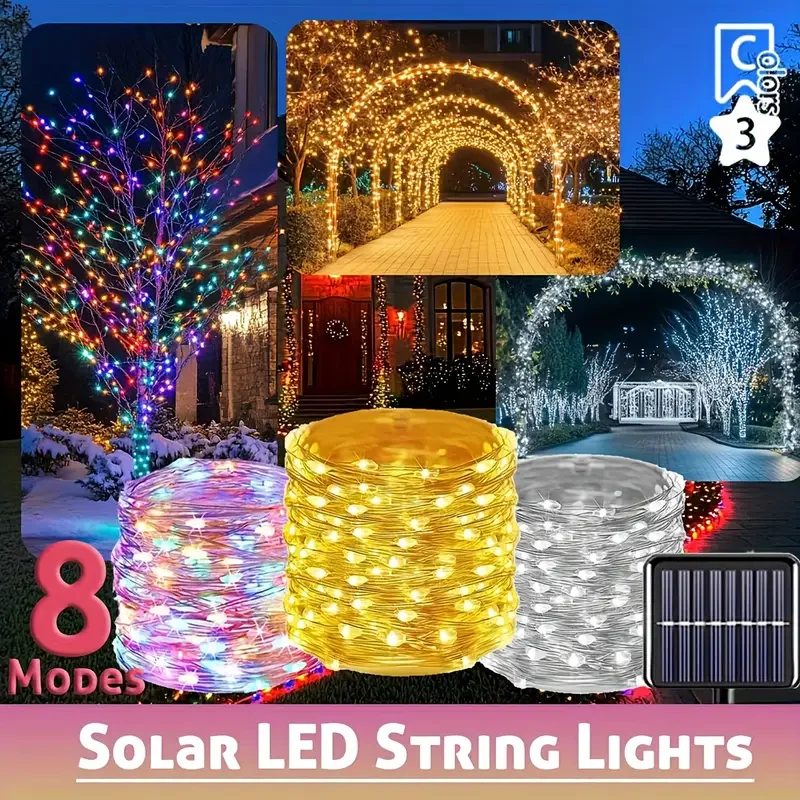 Solar-LED-Lichterkette, Solarenergie-Lampe für Terrasse – Bild 6