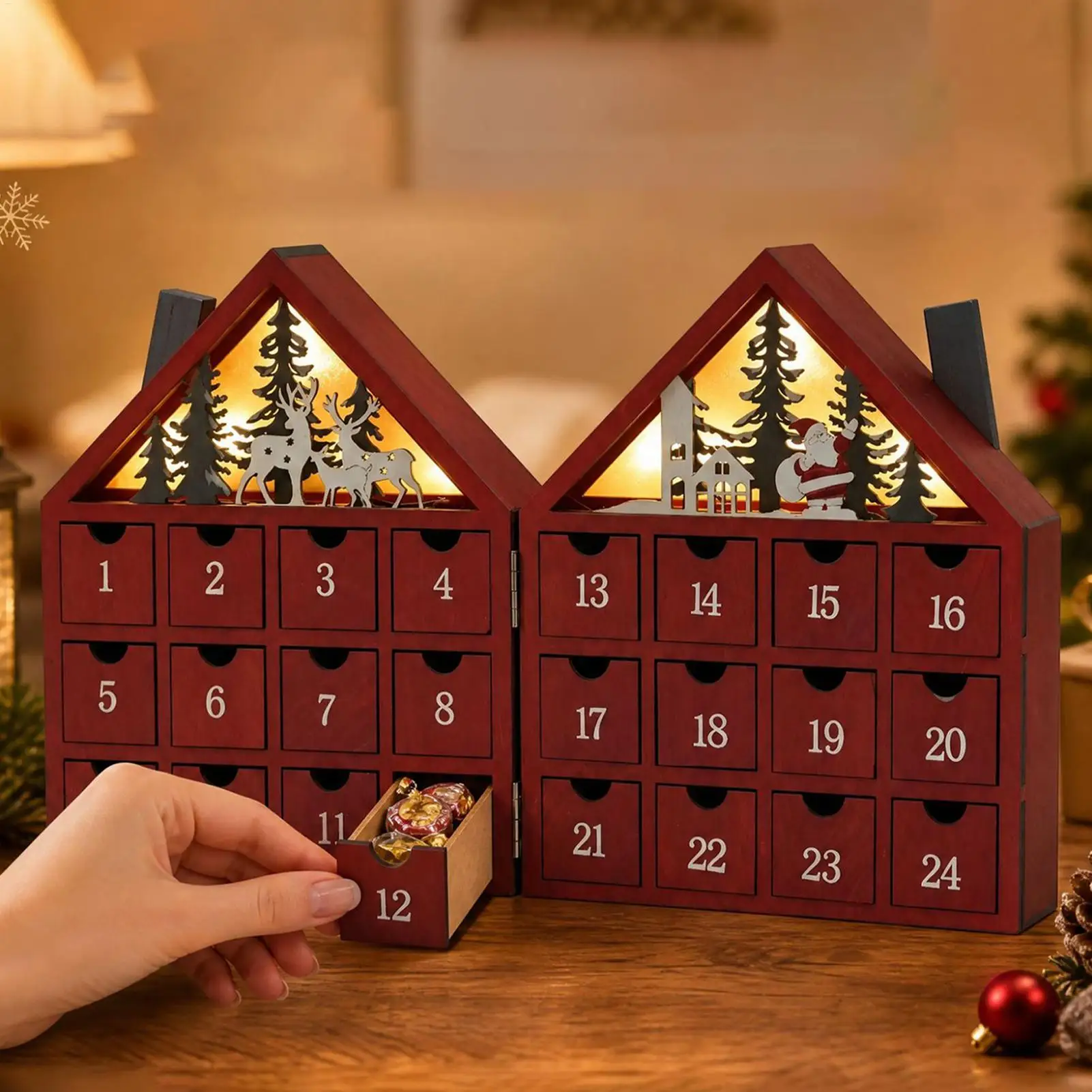 Weihnachts-Holzkalender Adventskalender Partygeschenk 24