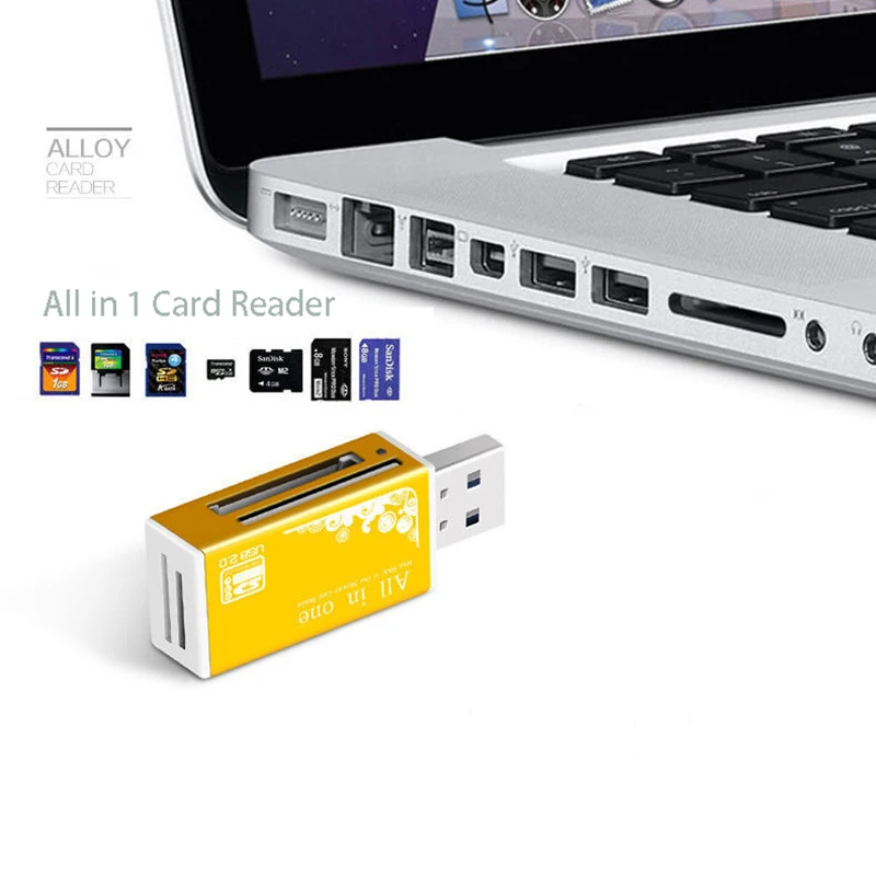 Legierungskartenleser 4 Ports USB2.0 Micro SD TF M2 MS Pro – Bild 4
