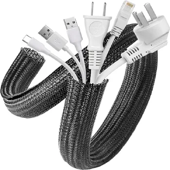 1M 3M 5M geflochtene Kabelhülse PET Nylon Wrapping Kabelgehäuse Kabelhülsen Draht für Schreibtisch PC TV