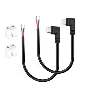 USB C auf 2-poliges Netzkabel mit offenem Ende, 90-Grad-USB-Typ-C-Stecker, 2-poliges Pigtail-Kabel, für 5 V