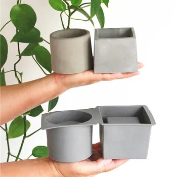Blumentopf Silikon form für DIY Schmuck Aufbewahrung sbox Beton Zement Herstellung Form Spiegel Kristall Epoxy