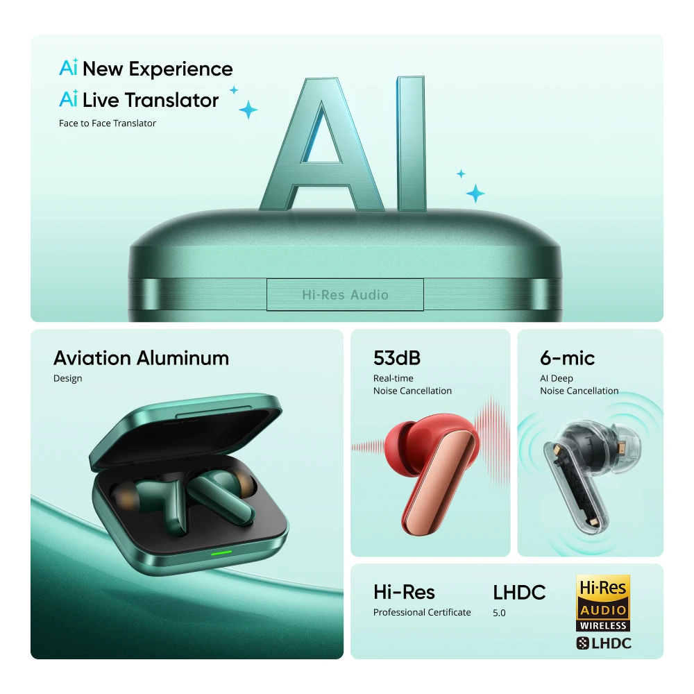 realme Buds Air7 Pro TWS Kopfhörer Russische Version 53dB – Bild 2