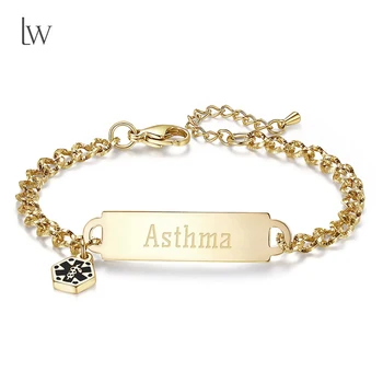 Personalisierte Medizinische Notfallarmbänder für Frauen, Individuell Gravierte Medizinische Notfallarmbänder