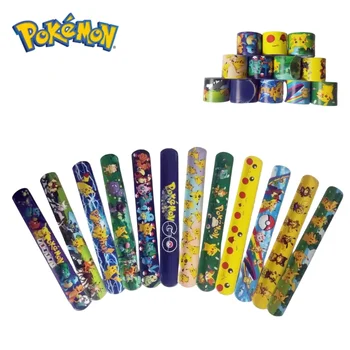 Pokemon Pikachu Armbänder Slap Snap Wrap Armband Anime Puppe Charaktere Kinder Hand Ring Spielzeug