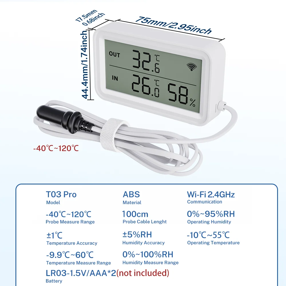 Tuya WiFi Temperatur Feuchtigkeit Sensor Mit Externe Sonde – Bild 6