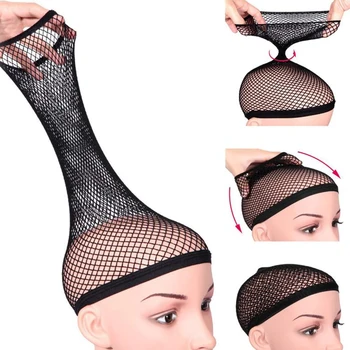 Perücken kappen schwarzes Haar Netz Stretch Mesh zwei Ende Universal kappen machen Perücken freie Größe