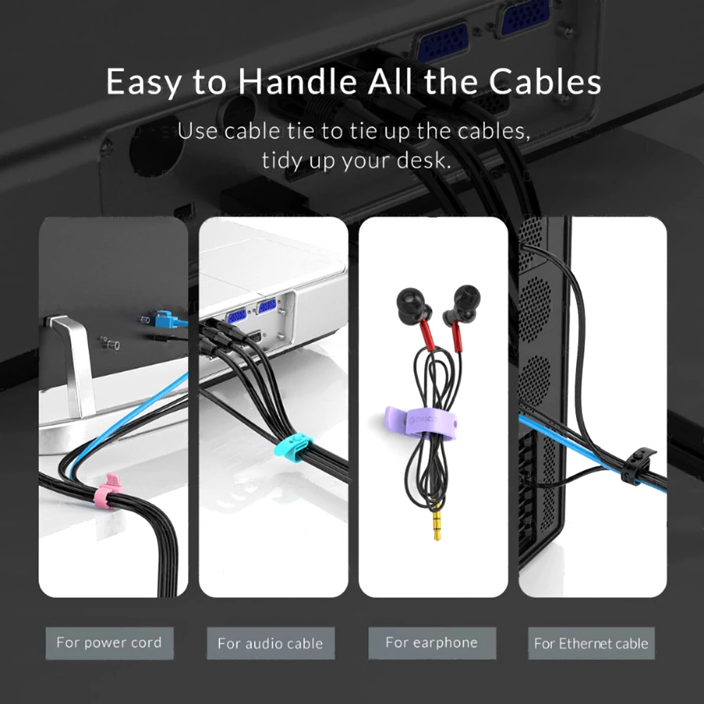 20/12/4PCS Kabelbinder Kabel Organizer Management Silikon – Bild 2