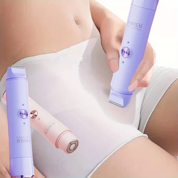 Drahtloser wiederaufladbarer 2-in-1-Elektrorasierer, geeignet für Frauen - Doppelkopf-Bikini-Trimmer, geeignet