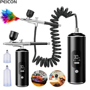 Airbrush mit Kompressor, tragbare Airbrush-Malerei, Mini-Spritzpistole zum Malen, Farbe, Kunsthandwerk