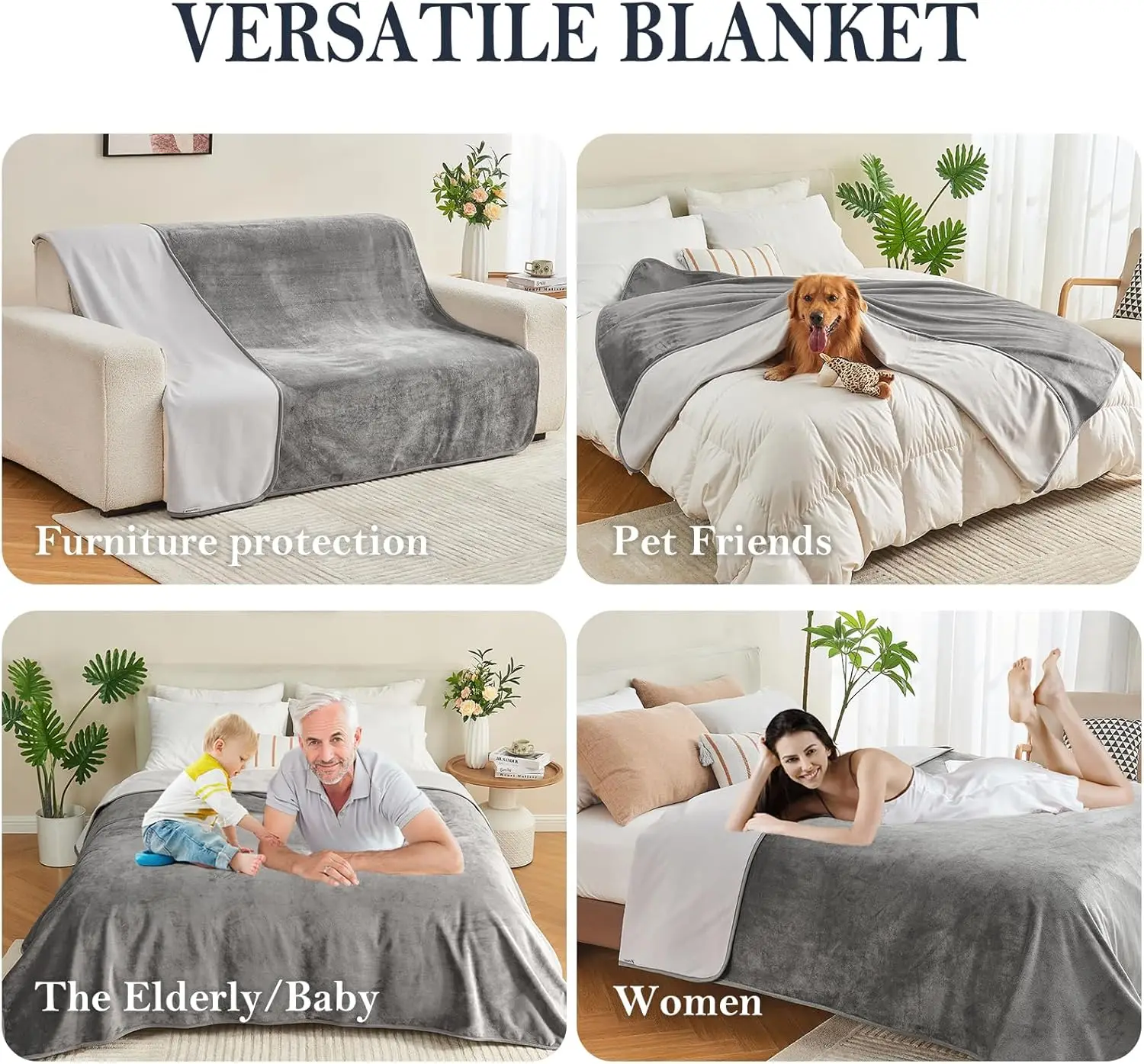 Wasserdichte Decke für Bett, Sofa, Couch, wasserabweisende – Bild 4