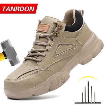 Sicherheitsschuhe Herren Stahlkappe Arbeitsschuhe Anti-Smash Anti-Punktion Unzerstörbare Schuhe Schutzstiefel