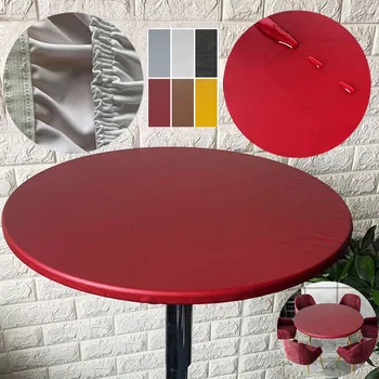 Runde Tischdecke für Hochzeiten, wasserdicht, ölbeständig, elastisch, passend für Esstische