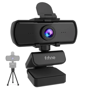 FIFINE 1440p Full HD PC-Webcam mit Mikrofon, Stativ, für USB-Desktop und Laptop, Live-Streaming-Webcam