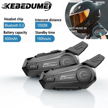 X1 Plus Motorrad Bluetooth 1000M Intercom Helm Headset Für 2 Fahrer Intercomunicador Moto Wasserdichte