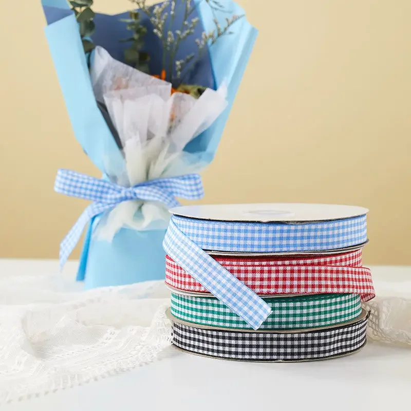 Neue 25mm Plaid Baumwolle Band Hochzeit Weihnachten – Bild 5