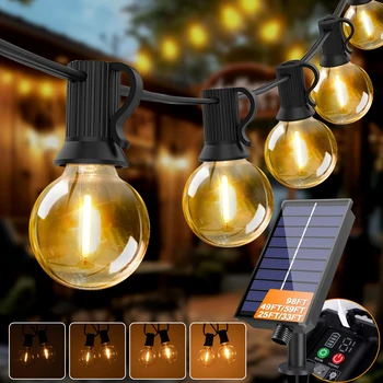 Led G40 Solar Globe Led Lichterketten Im Freien Wasserdichte Bruchsichere Solar Hängen Lichter für Hinterhof
