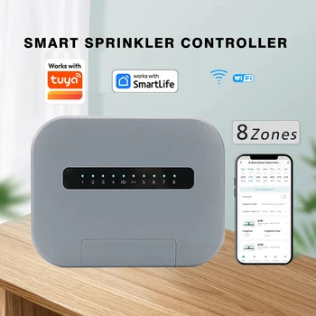 6/8 Stationen WLAN Smart Sprinkler Controller für den Innenbereich, Bewässerungssystem mit Fernsteuerung