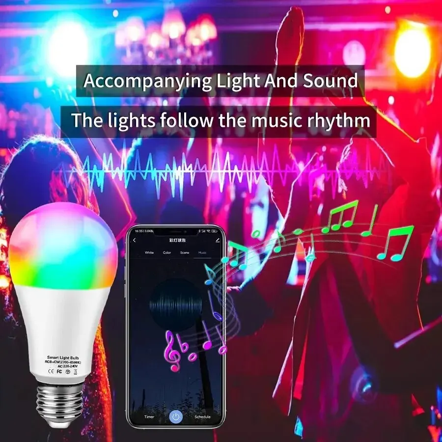 Tuya Smart LED Birne E27 APP Steuerung Dimmbare Licht – Bild 4