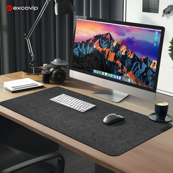 EXCO Filz-Schreibtischunterlage, große Maus, Tastatur-Pad, Computer-Desktop-Schutz, rutschfeste Basis für Büro