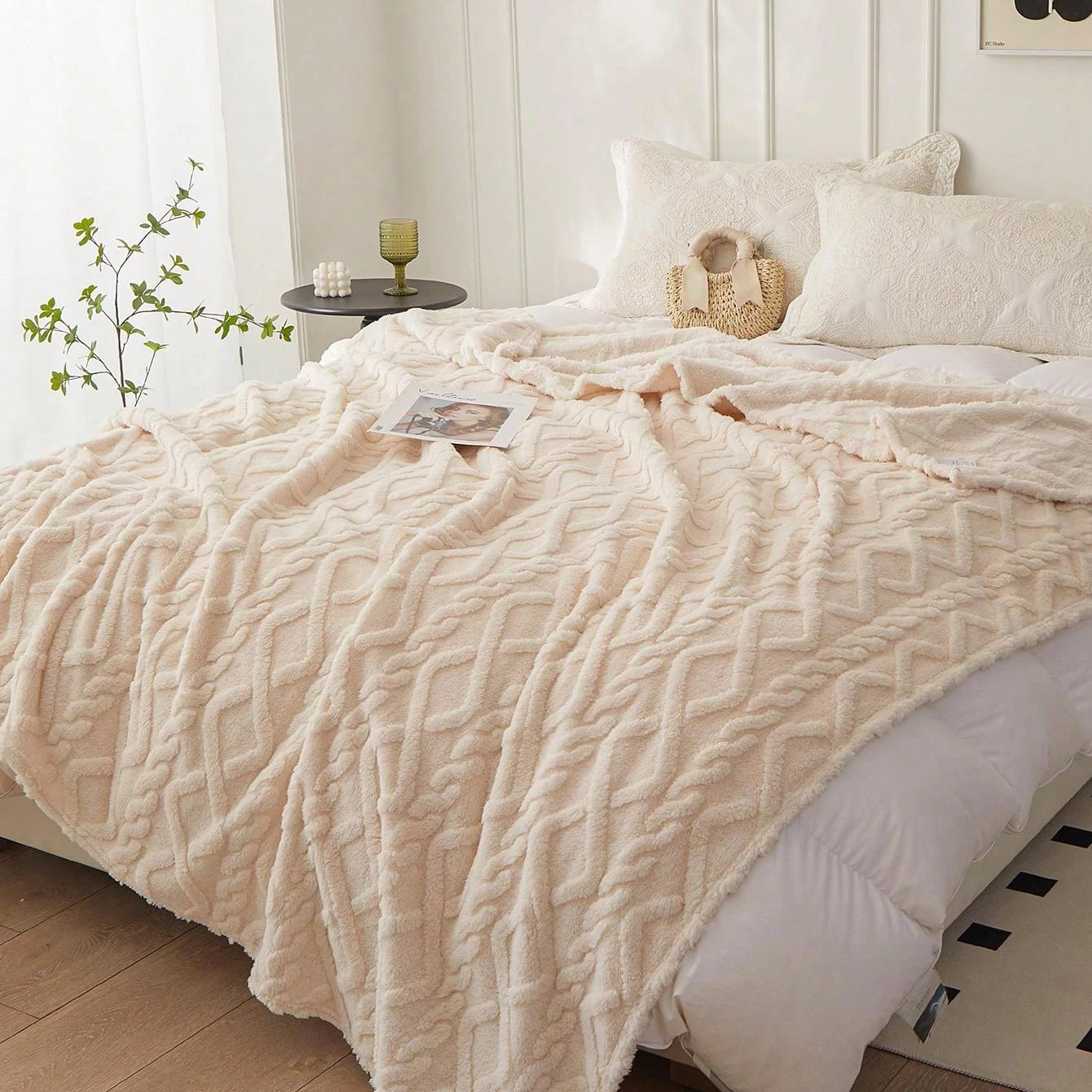 1 Stück einlagige Korallen-Fleece-Decke, leichte und – Bild 4