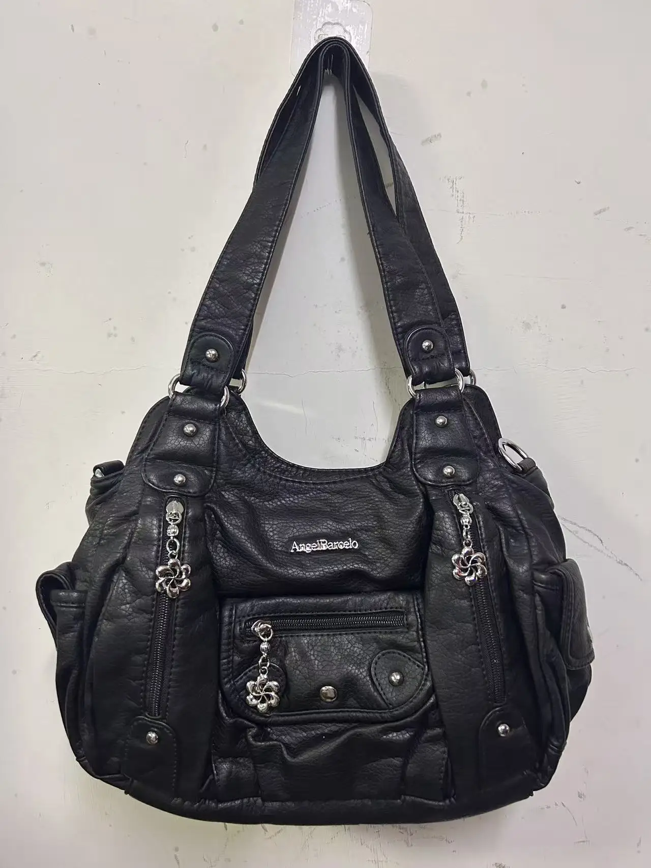 Damen Handtaschen Satchel Top-Griff Vintage PU Umhängetasche – Bild 6