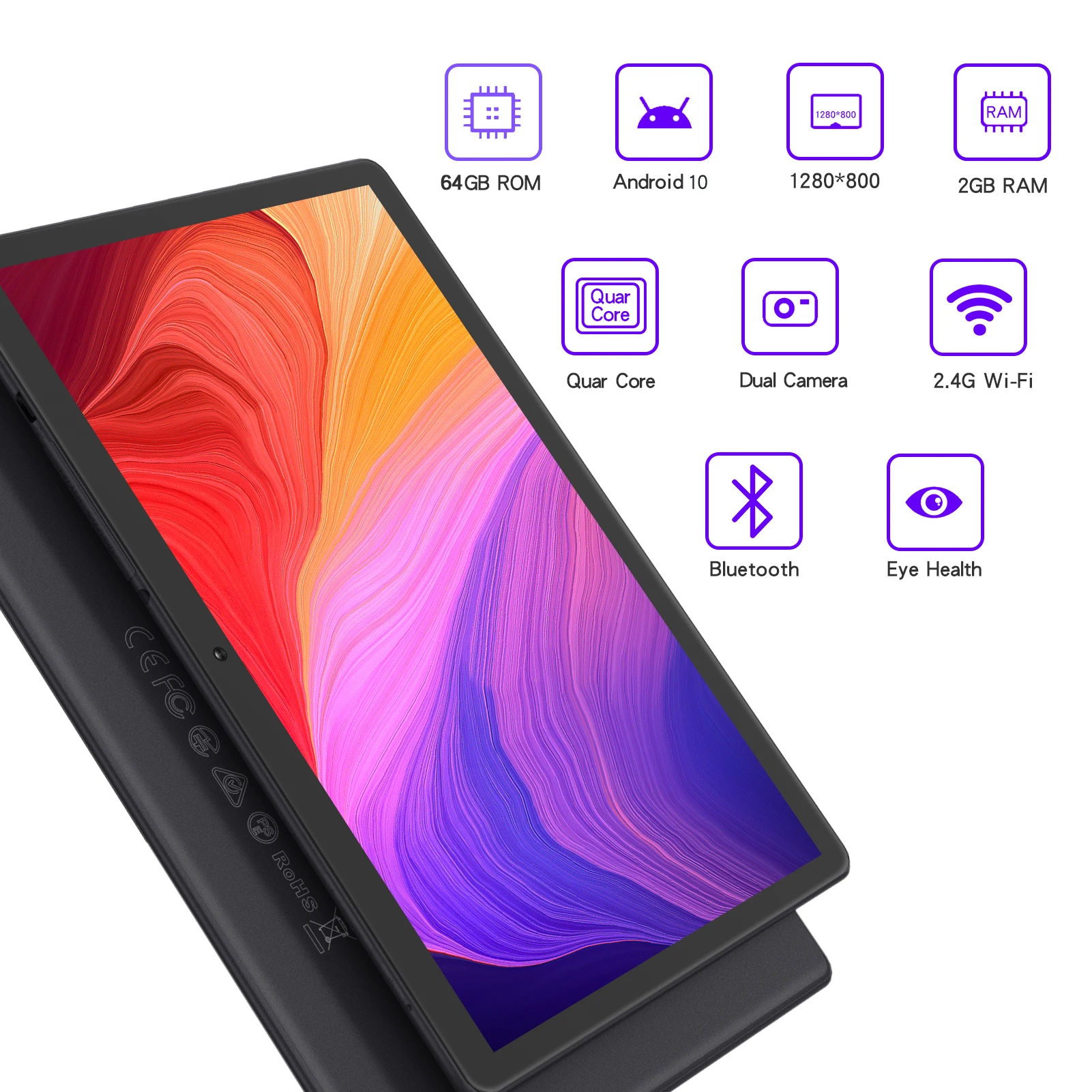PRITOM 10-Zoll-Tablet-PC mit SIM-Steckplatz, Android 13, 64 – Bild 3