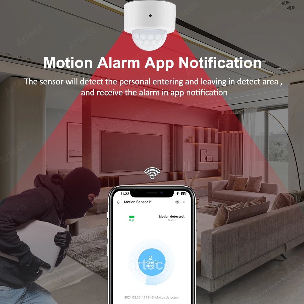 Zigbee 3.0 Smart Pir Bewegungssensor Bewegung – Bild 2