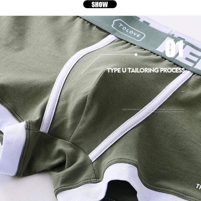 1Pcs Männer Baumwolle Boxer Shorts Höschen Unterwäsche3 – Bild 5